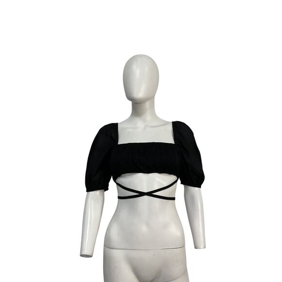 Lovers And Friends 'Lela' Black Cotton Top Size S - Picture 2 of 5